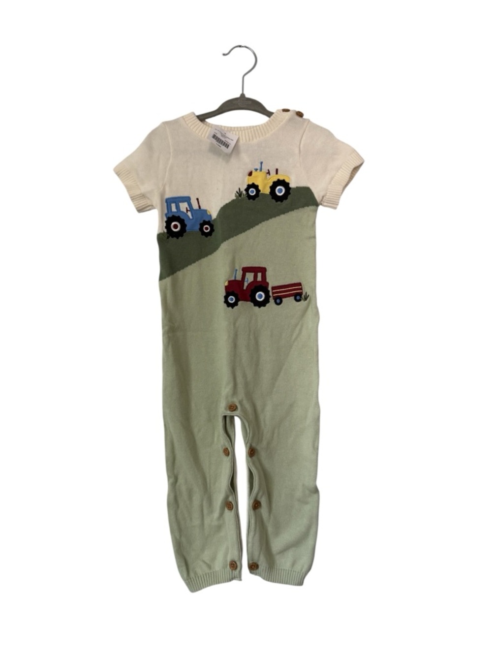 Good Lad Cracker Barrel Sweater Romper Tractor Appliqué NWT 18 months